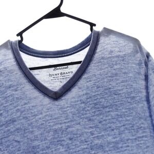 Lucky Brand Venice Burnout V-Neck T-Shirt Blue Mens Large 1602